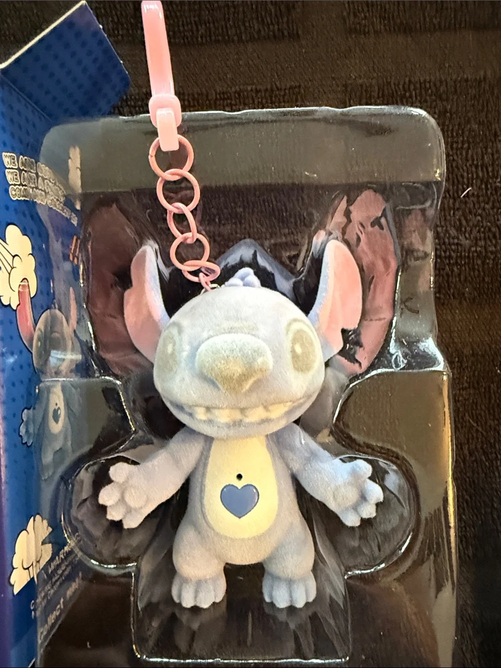 Disney Light Blue Stitch Plush Keychain Clip